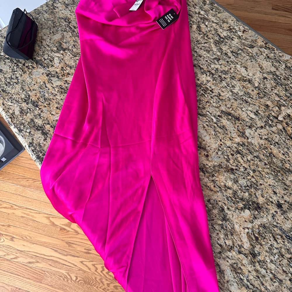 Express Fuchsia Asymmetrical Dress
